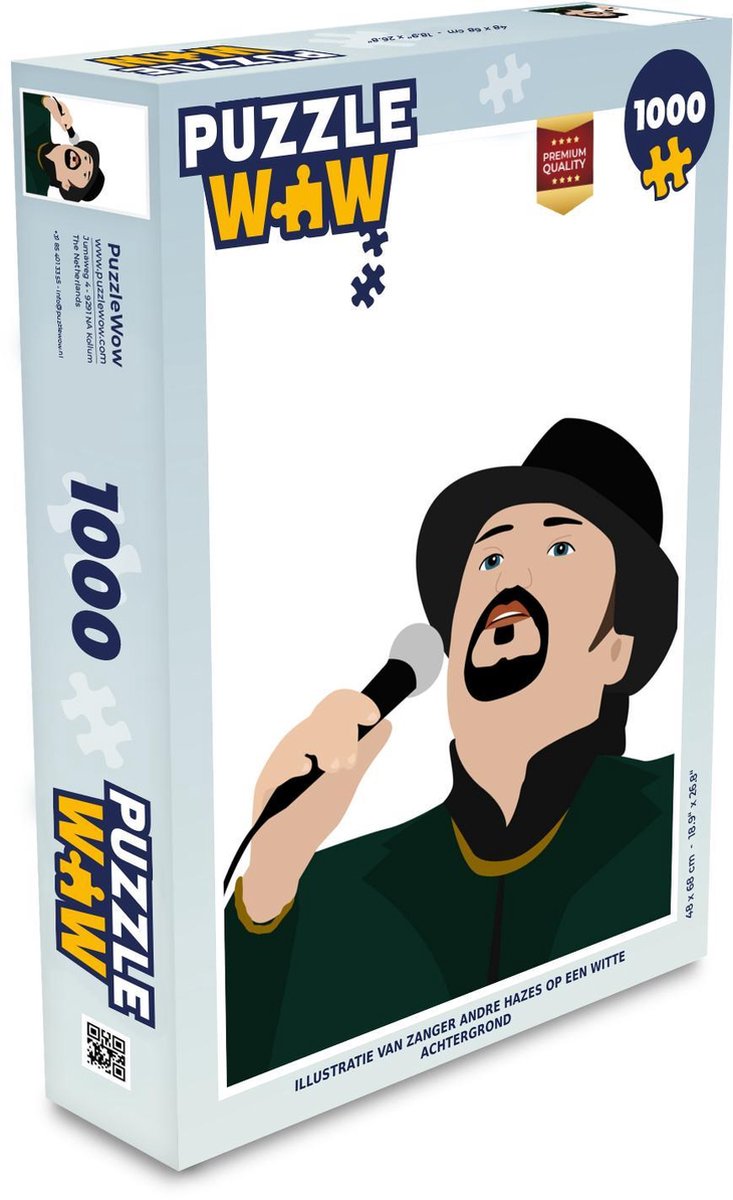 Puzzel - Puzzel 1000 stukjes volwassenen - Andre Hazes - Portret - Microfoon - Legpuzzel