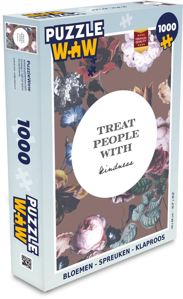 Puzzel - Puzzel 1000 stukjes volwassenen - Bloemen - Spreuken - Klaproos - Legpuzzel