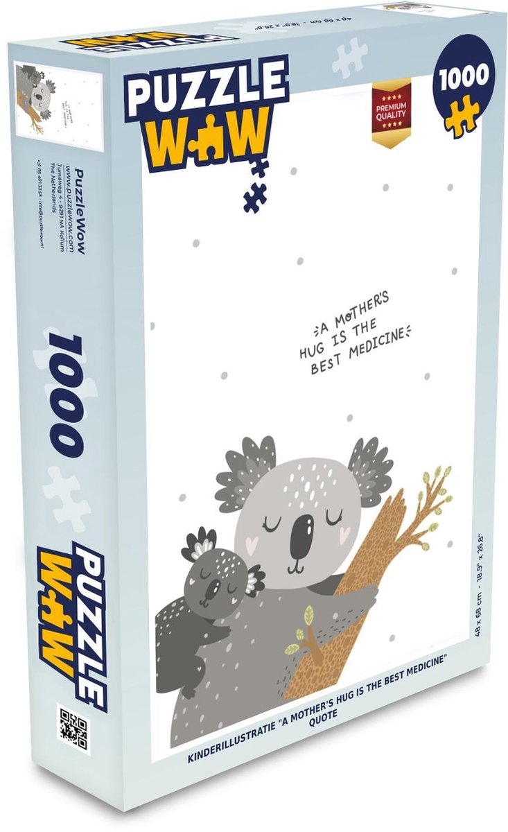 Puzzel 1000 stukjes volwassenen Illustratie voor kinderen 1000 stukjes - Kinderillustratie A mother's hug is the best medicine quote puzzel 1000 stukjes  - PuzzleWow heeft +100000 puzzels