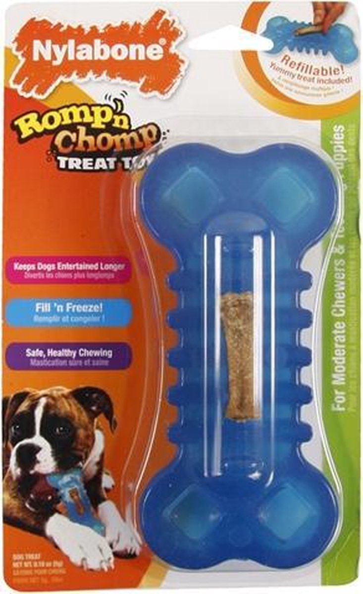 Nylabone Romp'N Chomp Freezer Bone Wolf Met Snack