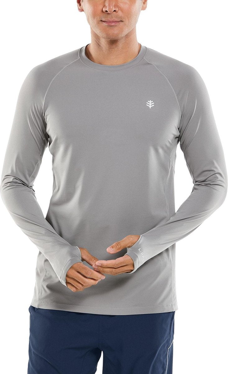 Coolibar - UV sportshirt voor heren - Longsleeve - Agility Performance - Grijs - maat XL