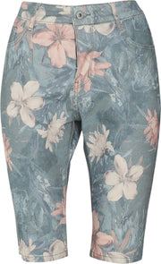 Cassis - Katoenen bermuda met bloemenprint - Kaki
