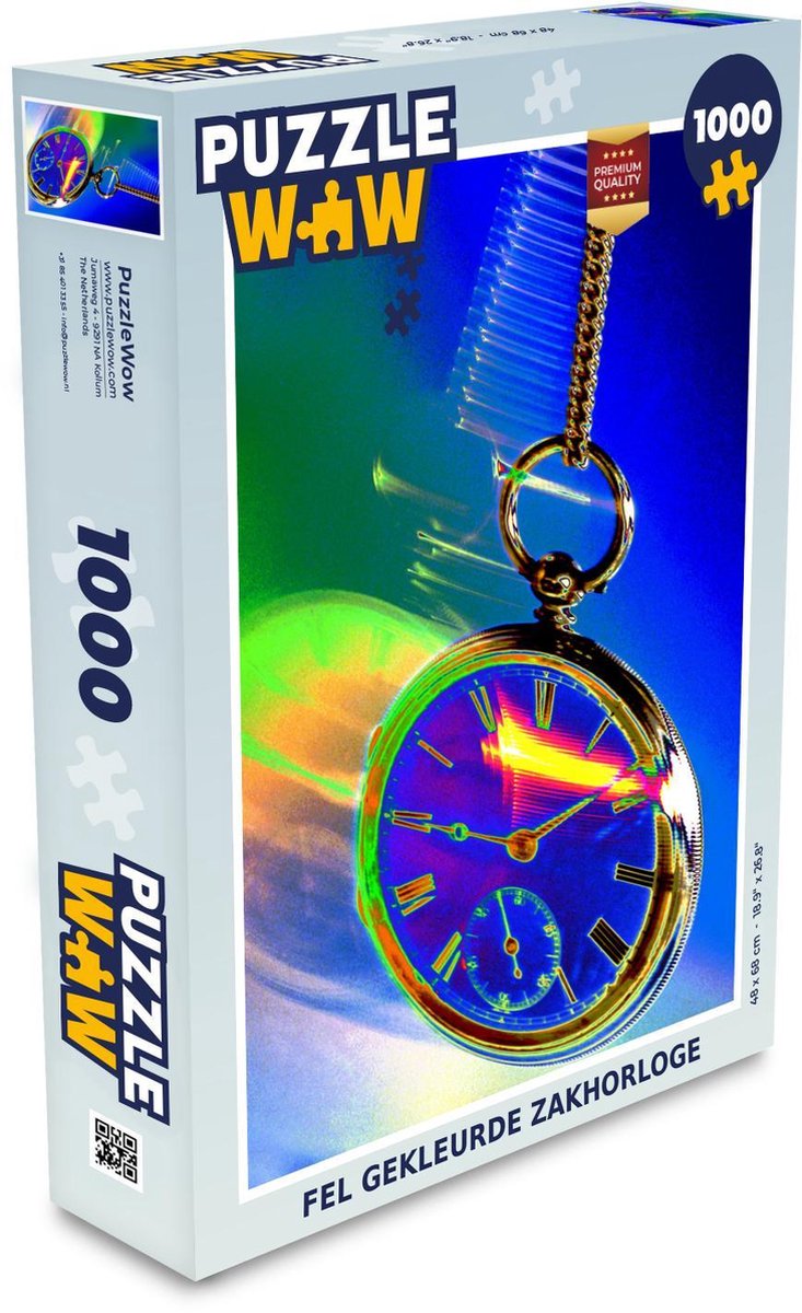 Puzzel 1000 stukjes volwassenen Hypnose 1000 stukjes - Fel gekleurde zakhorloge  - PuzzleWow heeft +100000 puzzels