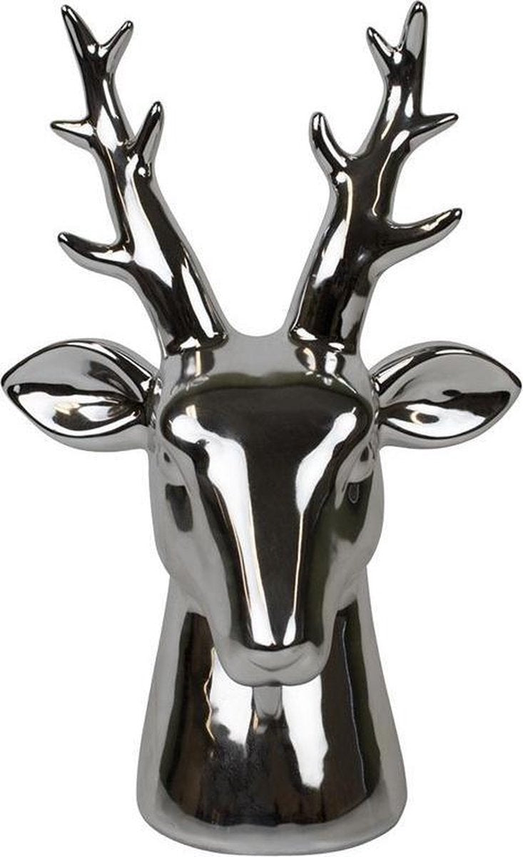 Zilverkleurige Spaarpot Hert (24 cm)