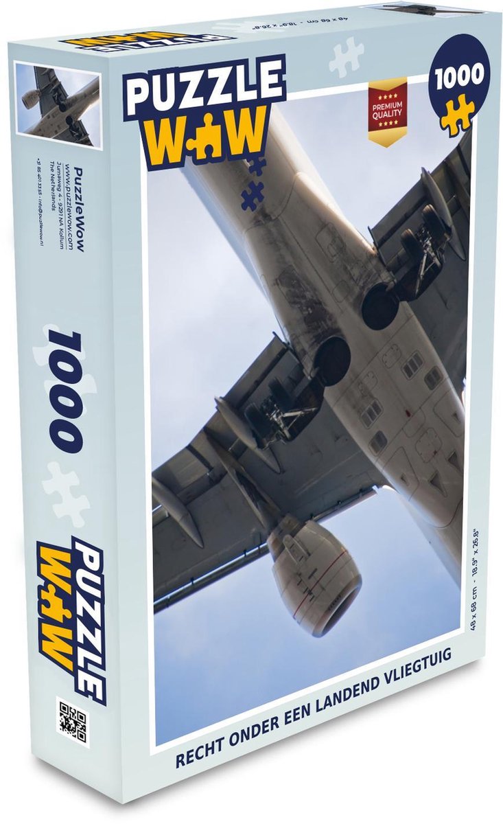 Puzzel 1000 stukjes volwassenen Landing 1000 stukjes - Recht onder een landend vliegtuig  - PuzzleWow heeft +100000 puzzels