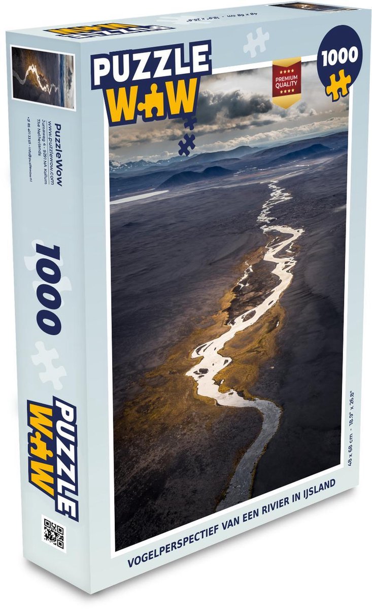 Puzzel 1000 stukjes volwassenen IJslandse landschappen 1000 stukjes - Vogelperspectief van een rivier in IJsland puzzel 1000 stukjes  - PuzzleWow heeft +100000 puzzels
