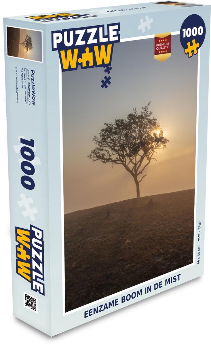 Puzzel 1000 stukjes volwassenen Eenzame Boom 1000 stukjes - Eenzame boom in de mist puzzel 1000 stukjes  - PuzzleWow heeft +100000 puzzels