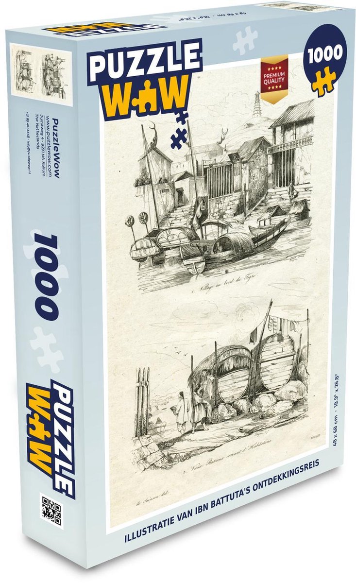 Puzzel 1000 stukjes volwassenen Ibn Battuta illustratie 1000 stukjes - Illustratie van Ibn Battuta's ontdekkingsreis PuzzleWow heeft +100000 puzzels