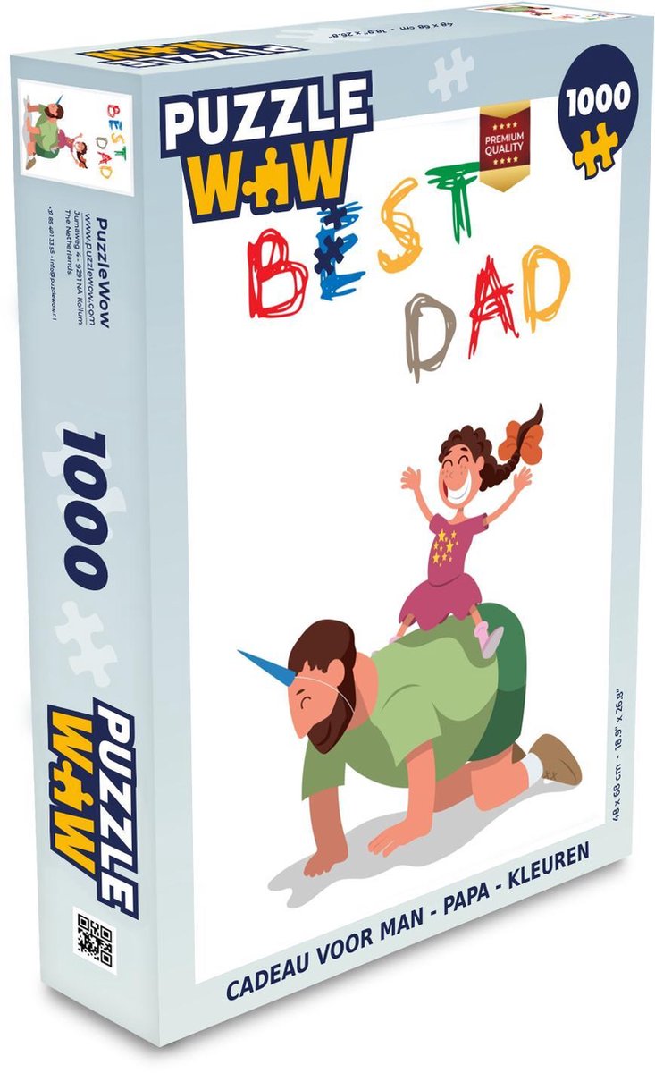 Puzzel - Puzzel 1000 stukjes volwassenen - Cadeau voor Man - Papa - Kleuren - Legpuzzel