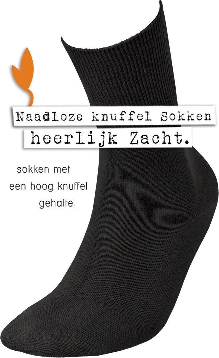 Sokken kinderen + 2 paar zachte en kriebelvrije kindersokken van Softsensory + Mooi Zwart + Maat 36 - 38