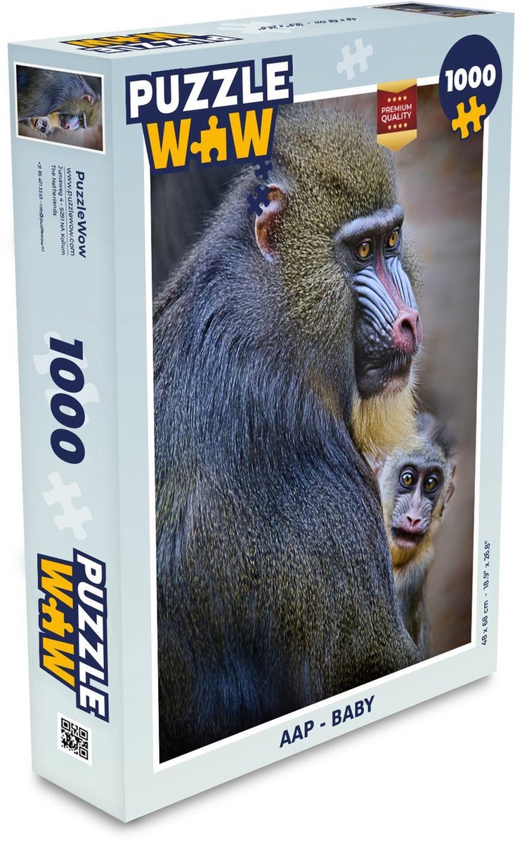 Puzzel - Puzzel 1000 stukjes volwassenen - Aap - Baby - Legpuzzel