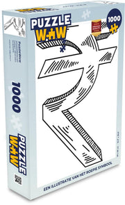Puzzel 1000 stukjes volwassenen Roepia illustratie 1000 stukjes - Een illustratie van het roepie symbool  - PuzzleWow heeft +100000 puzzels