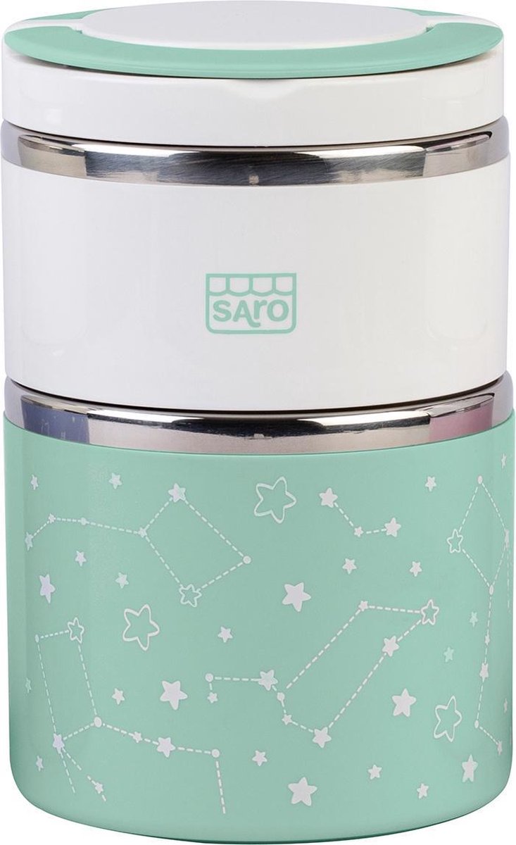 Saro Thermoskan Voor Babyvoeding Galaxy 820 Ml Mintgroen 3-delig