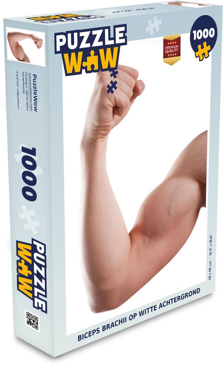 Puzzel 1000 stukjes volwassenen Biceps Brachii 1000 stukjes - Biceps Brachii op witte achtergrond  - PuzzleWow heeft +100000 puzzels