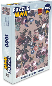Puzzel - Puzzel 1000 stukjes volwassenen - Bloemen - Roze - Boeket - Legpuzzel