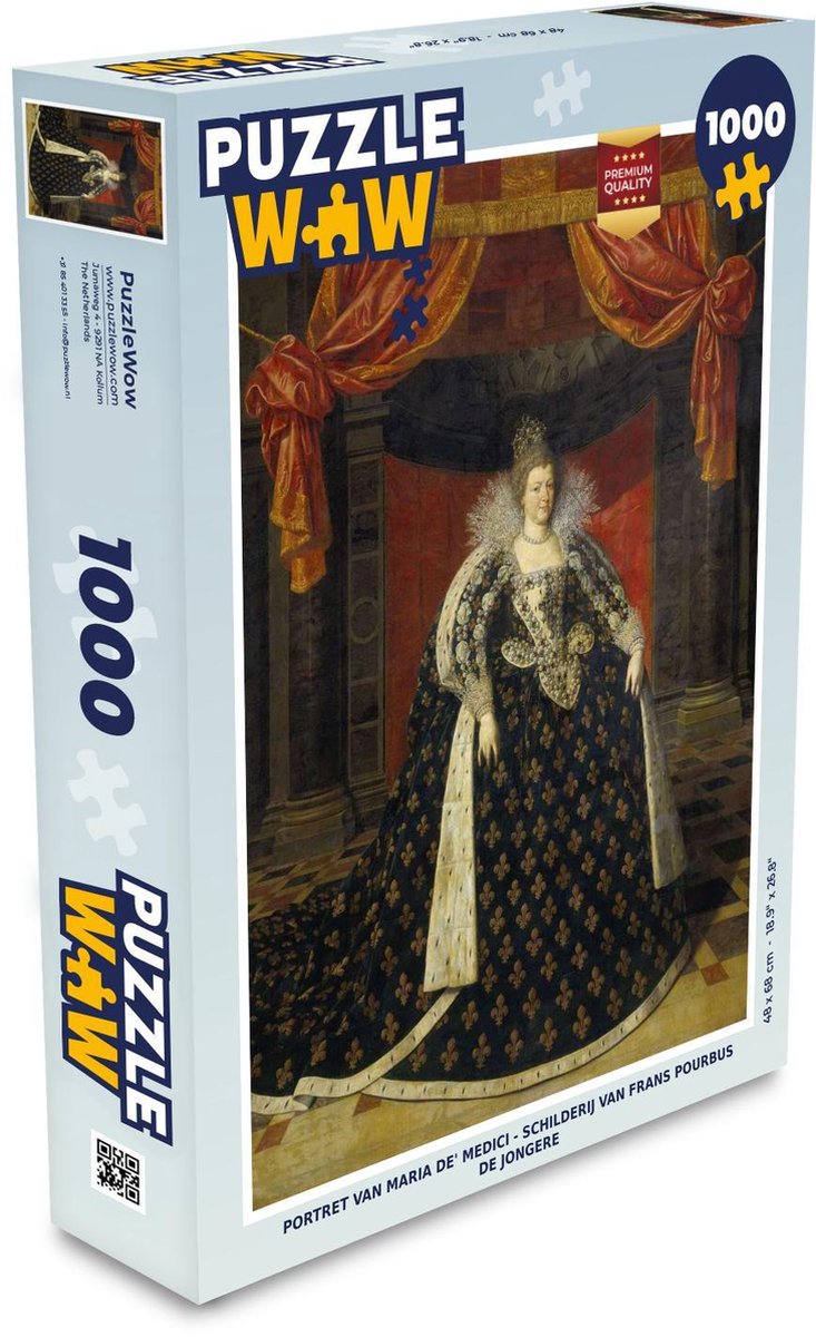 Puzzel - Puzzel 1000 stukjes volwassenen -  Maria de' Medici - schilderij van Frans Pourbus de Jongere - Legpuzzel