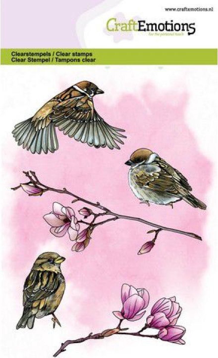 CraftEmotions clearstamps A6 - tuinvogels - mus GB
