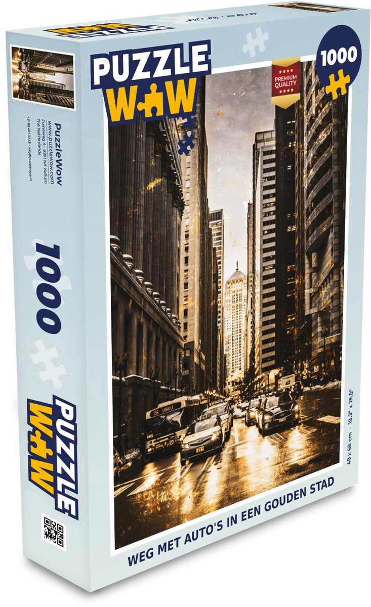 Puzzel - Puzzel 1000 stukjes volwassenen - Auto - Goud - Wegen - Legpuzzel