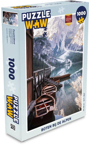 Puzzel 1000 stukjes volwassenen De Alpen 1000 stukjes - Boten bij de Alpen  - PuzzleWow heeft +100000 puzzels