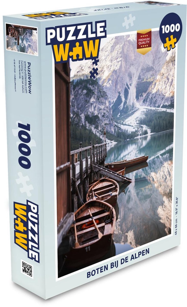 Puzzel 1000 stukjes volwassenen De Alpen 1000 stukjes - Boten bij de Alpen  - PuzzleWow heeft +100000 puzzels