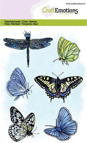 CraftEmotions clearstamps A6 - vlinders GB