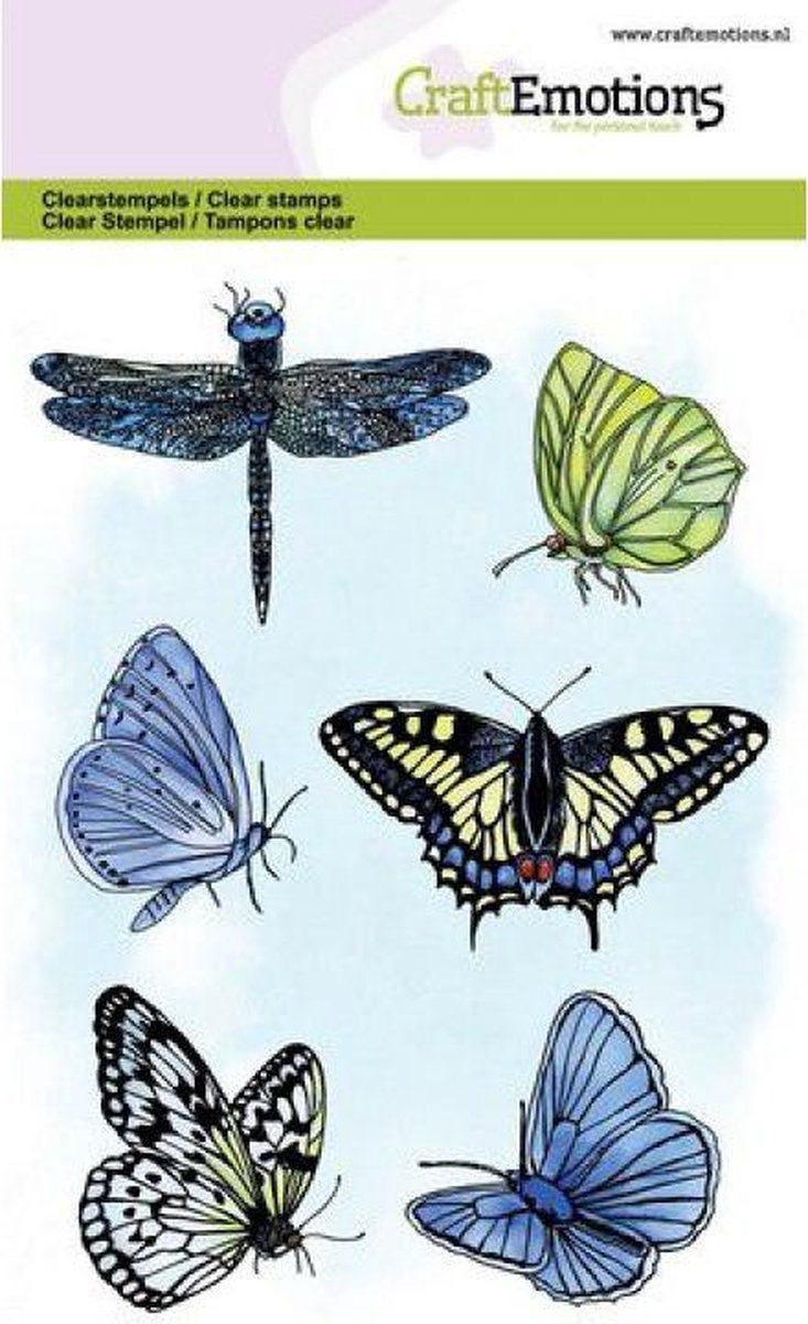 CraftEmotions clearstamps A6 - vlinders GB