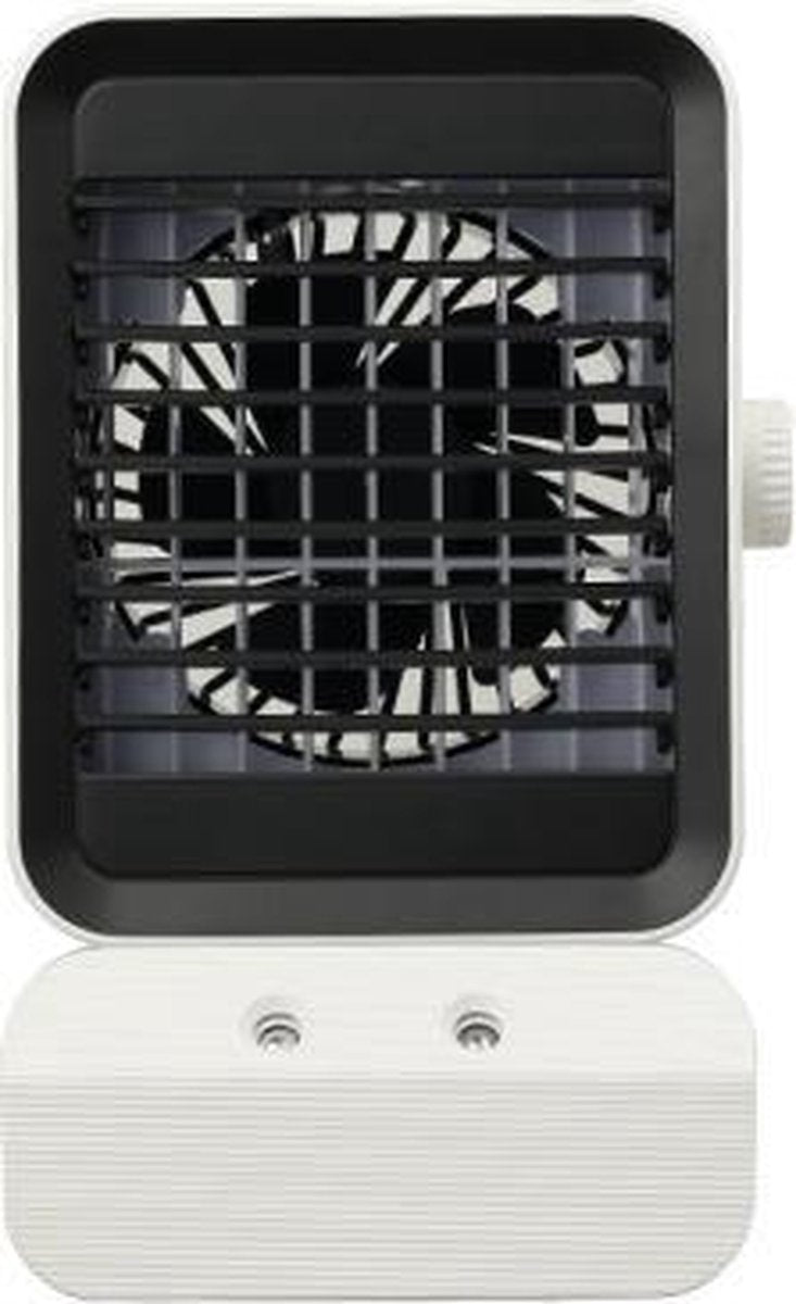 Dubbele spuitpoort Desktop luchtkoeler Bevochtigende ventilator Omgevingslicht (wit)