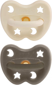 HEVEA speen 2 stuks | rond 3-36 mnd | 100% natuurrubber | Milky white + gorgeous grey
