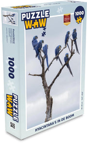 Puzzel 1000 stukjes volwassenen Hyacinthara 1000 stukjes - Hyacintara's in de boom  - PuzzleWow heeft +100000 puzzels