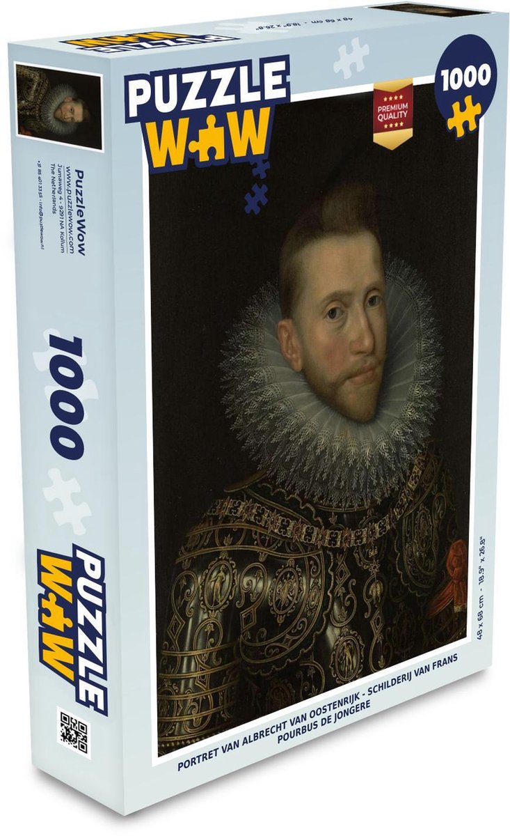 Puzzel - Puzzel 1000 stukjes volwassenen -  Albrecht van Oostenrijk - schilderij van Frans Pourbus de Jongere - Legpuzzel