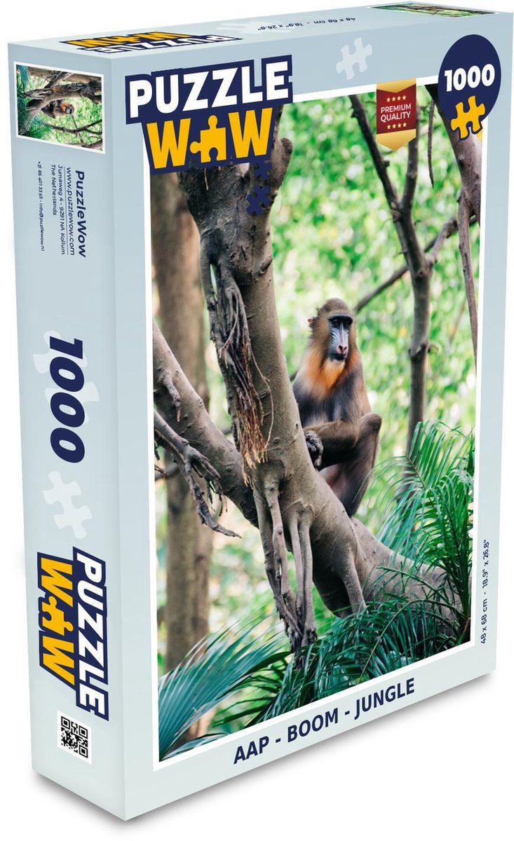 Puzzel - Puzzel 1000 stukjes volwassenen - Aap - Boom - Jungle - Legpuzzel