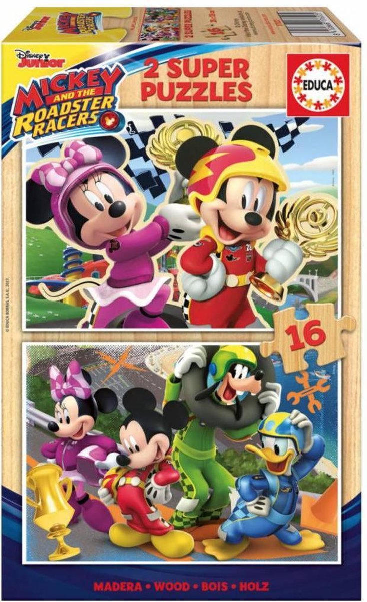 Educa 17622 2x16 Mickey And The Roadster Racers