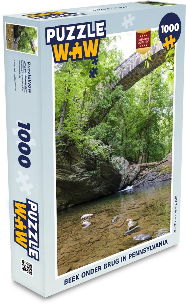Puzzel 1000 stukjes volwassenen Pennsylvania 1000 stukjes - Beek onder brug in Pennsylvania  - PuzzleWow heeft +100000 puzzels