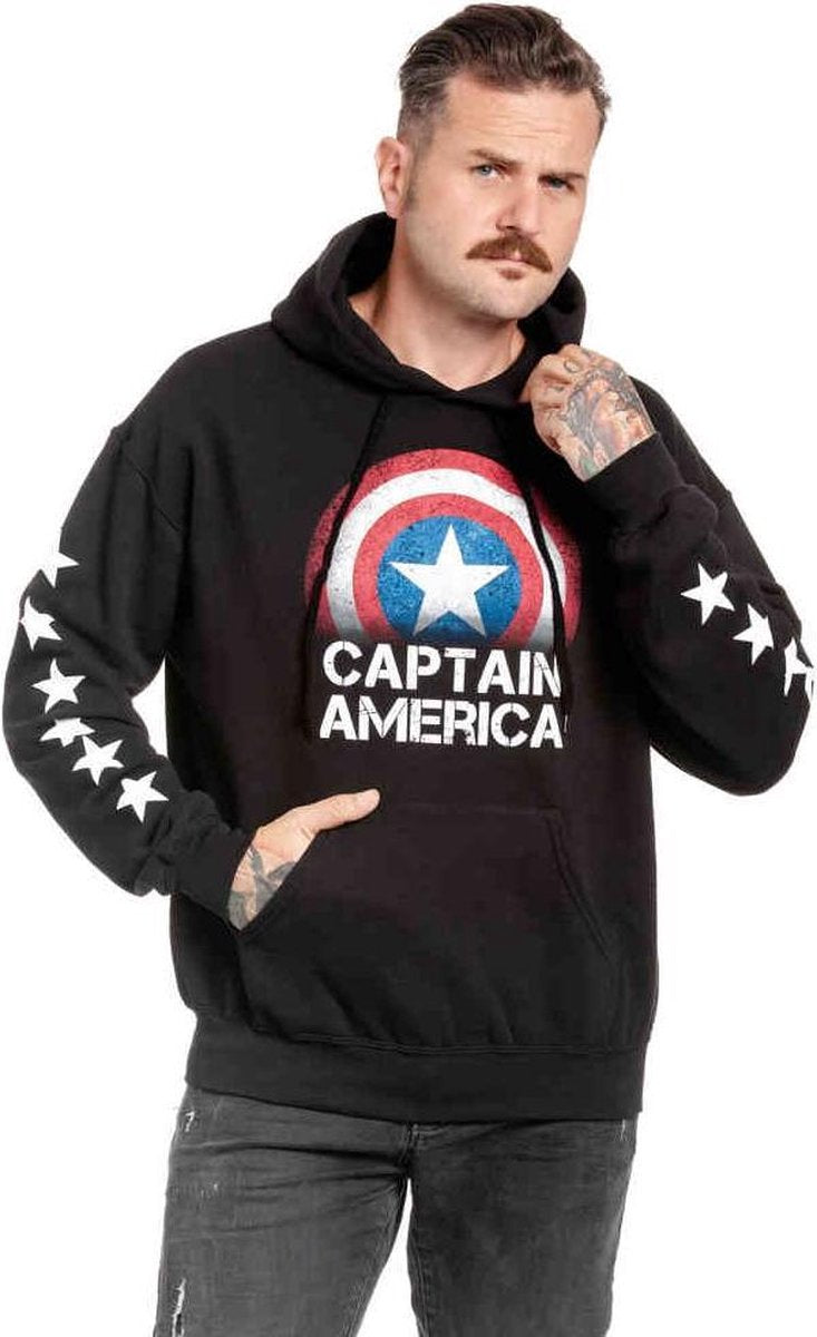 Marvel Captain America Hoodie/trui -L- Stars Zwart