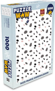 Puzzel 1000 stukjes volwassenen Safari dierenprint 1000 stukjes - Roze-paarse dierenvlekken puzzel 1000 stukjes  - PuzzleWow heeft +100000 puzzels