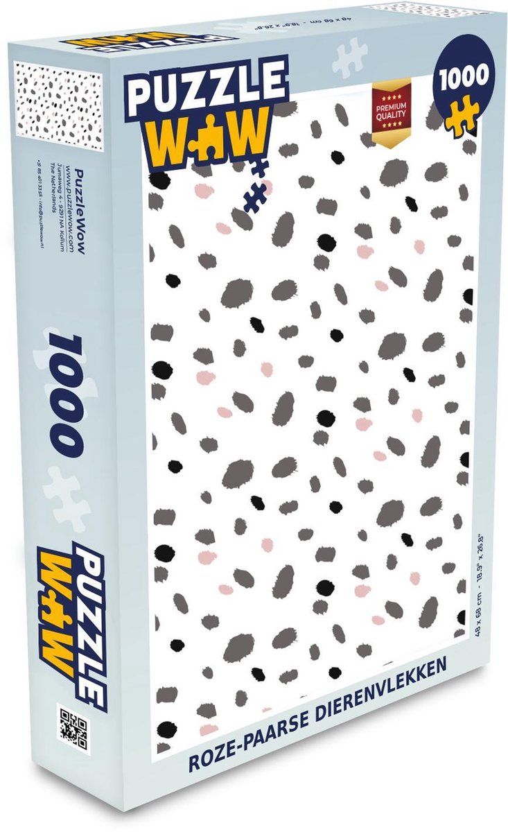 Puzzel 1000 stukjes volwassenen Safari dierenprint 1000 stukjes - Roze-paarse dierenvlekken puzzel 1000 stukjes  - PuzzleWow heeft +100000 puzzels