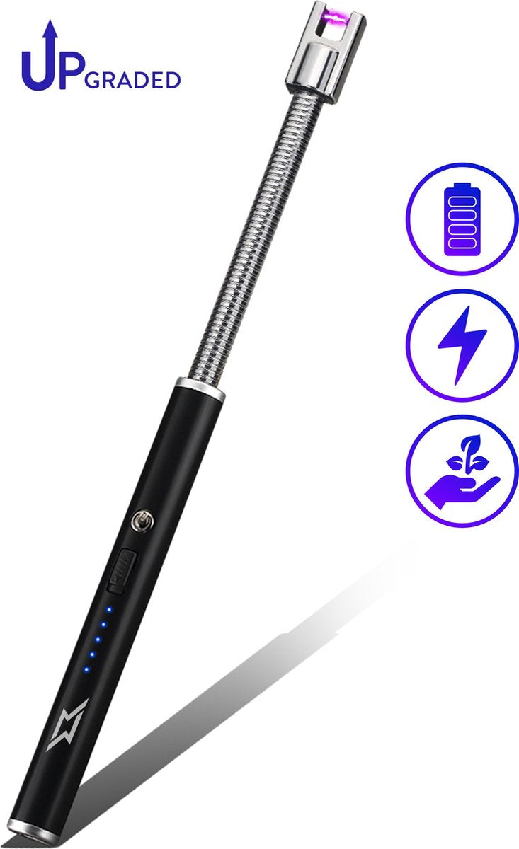 Superlit Plasma Aansteker - Lange Aansteker voor  Kaarsen of BBQ – Elektrische Lighter – The Flex (Black)