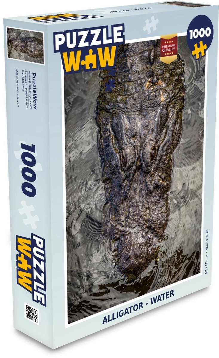 Puzzel - Puzzel 1000 stukjes volwassenen - Alligator - Water - Legpuzzel