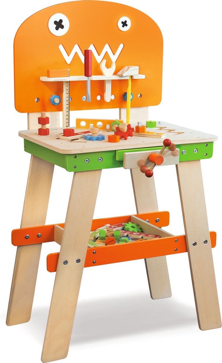 Eichhorn Hamerbank Junior 92 Cm Hout Oranje/groen