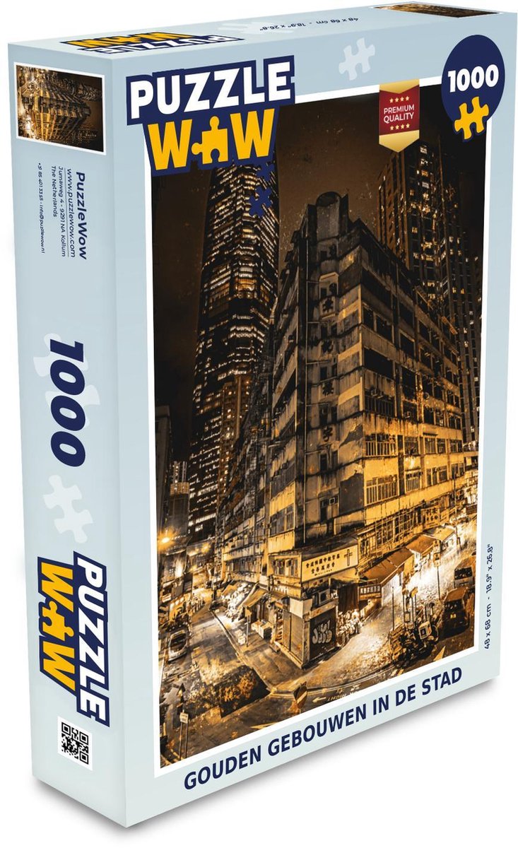 Puzzel - Puzzel 1000 stukjes volwassenen - Goud - Straten - Steden - Legpuzzel