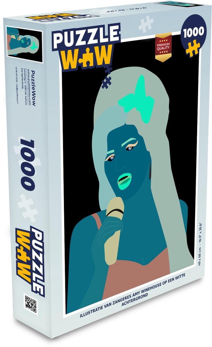 Puzzel - Puzzel 1000 stukjes volwassenen - Amy Winehouse - Portret - Pastel - Legpuzzel
