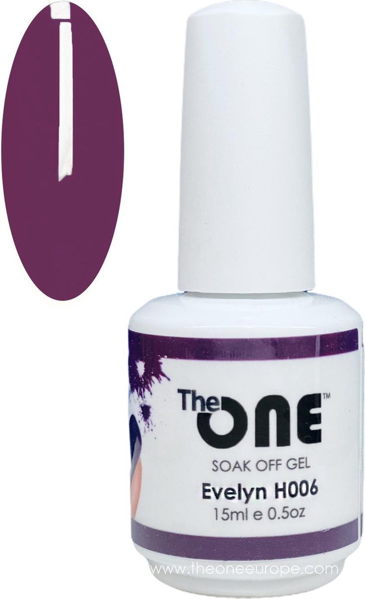 The One Pro - Gellak 15ml - kleur Evelyn Paars H006