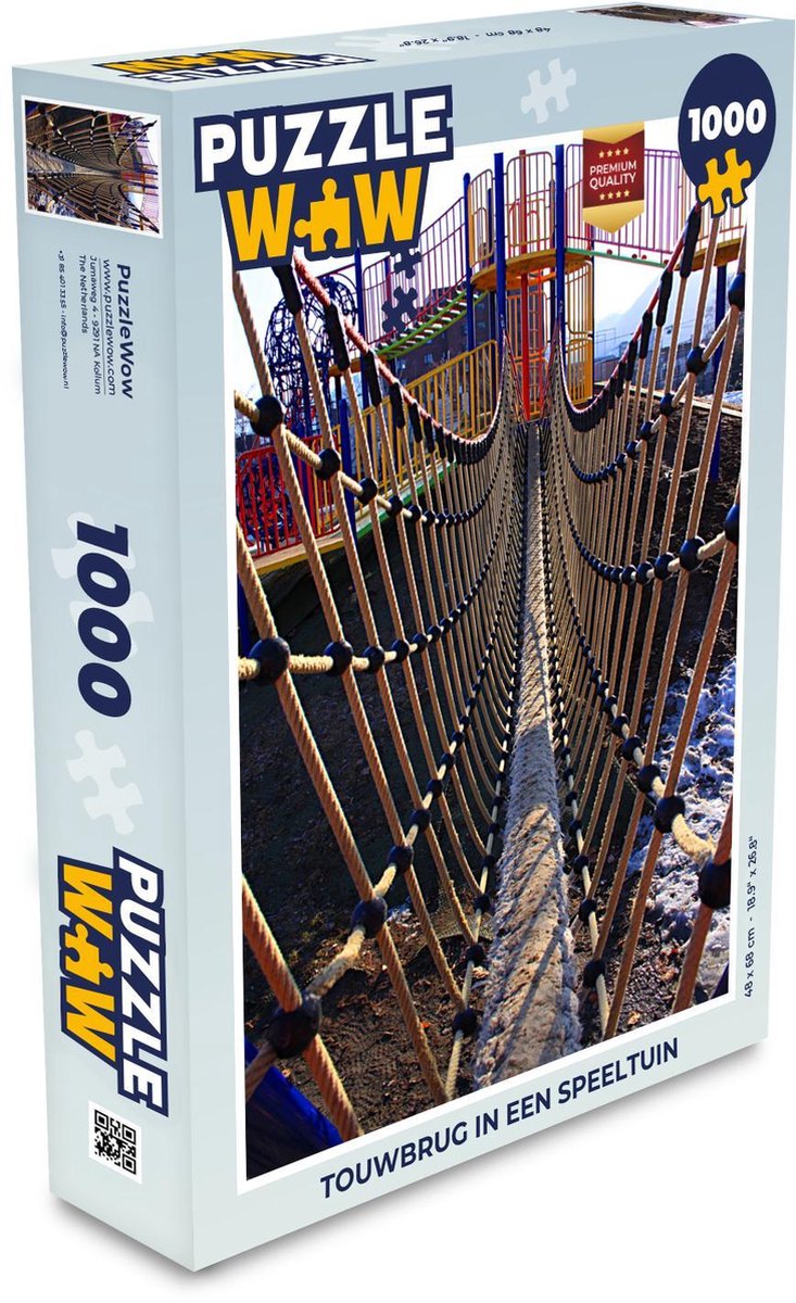Puzzel 1000 stukjes volwassenen Touwbrug 1000 stukjes - Touwbrug in een speeltuin  - PuzzleWow heeft +100000 puzzels