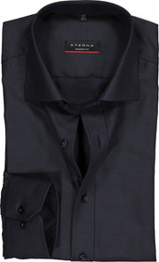 ETERNA modern fit overhemd - twill met structuur heren overhemd - antraciet - Strijkvrij - Boordmaat: 48