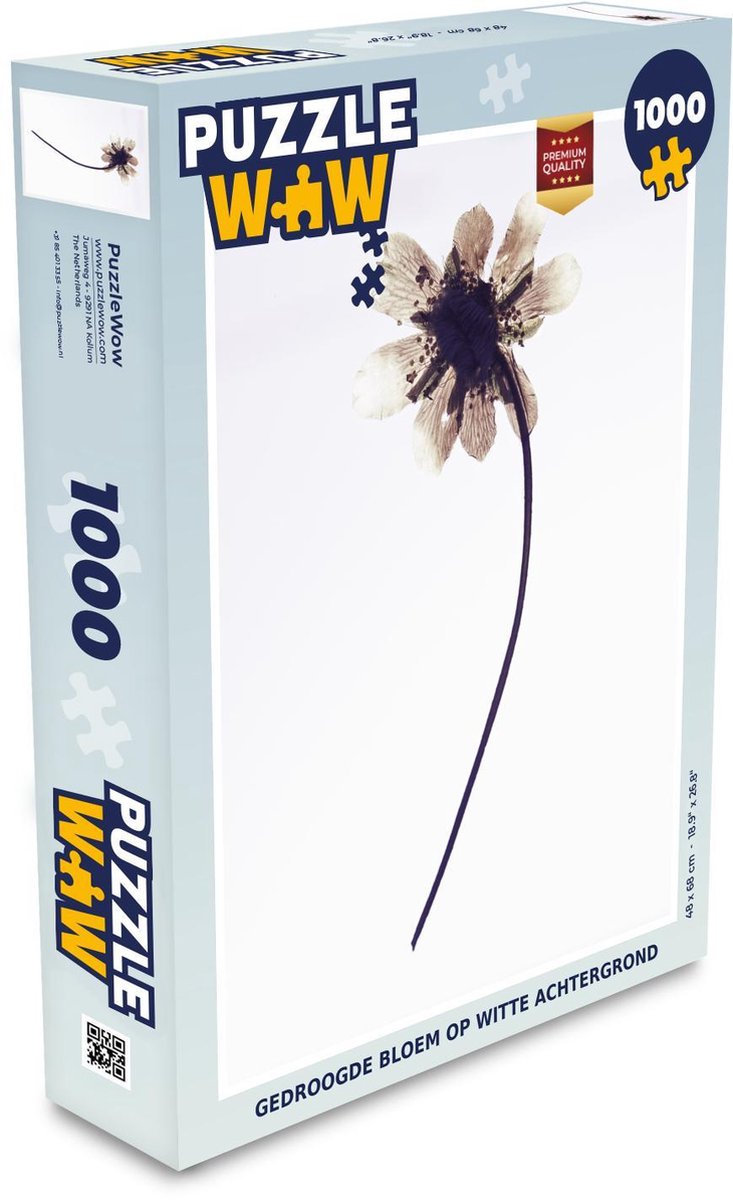 Puzzel 1000 stukjes volwassenen Gedroogde bloemen 1000 stukjes - Gedroogde bloem op witte achtergrond puzzel 1000 stukjes  - PuzzleWow heeft +100000 puzzels