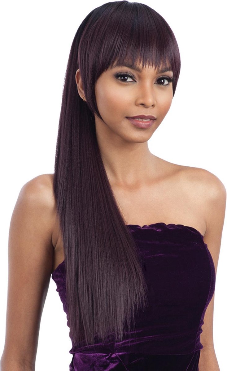 Paardenstaart ponytail echt haar donker bruin 55cm snel lang haar