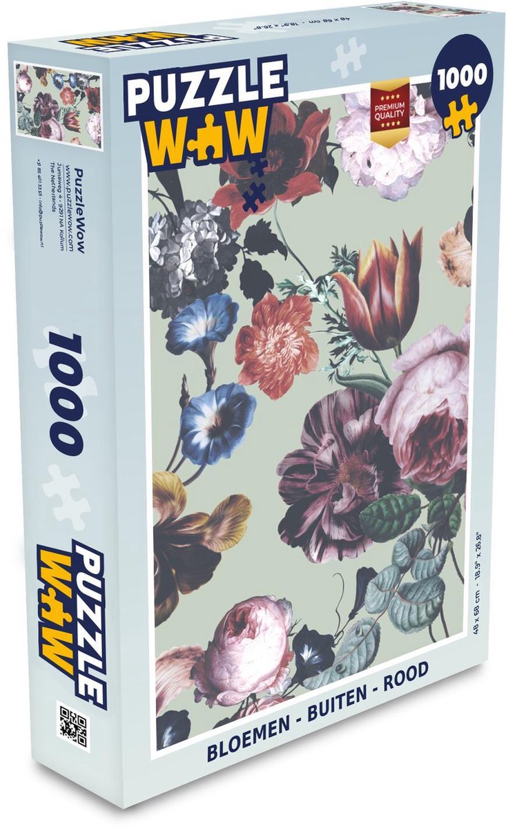 Puzzel - Puzzel 1000 stukjes volwassenen - Bloemen - Buiten - Rood - Legpuzzel