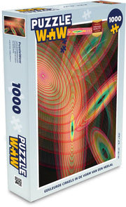 Puzzel 1000 stukjes volwassenen Hypnose 1000 stukjes - Gekleurde cirkels in de vorm van een heelal  - PuzzleWow heeft +100000 puzzels