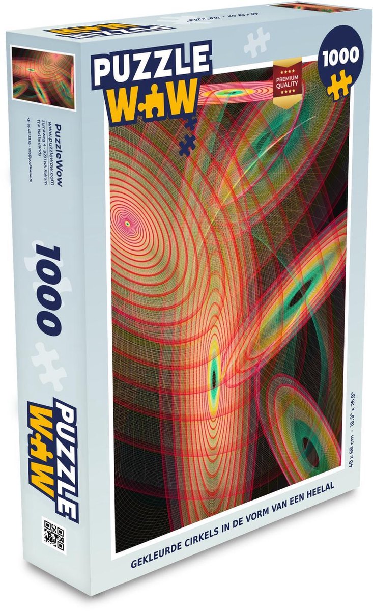 Puzzel 1000 stukjes volwassenen Hypnose 1000 stukjes - Gekleurde cirkels in de vorm van een heelal  - PuzzleWow heeft +100000 puzzels