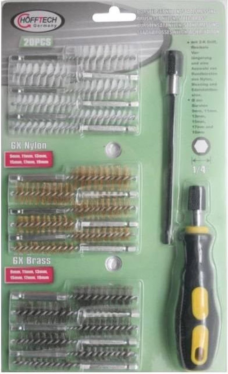Borstelset / Rager Nylon / Staal / Messing (18 Delig)